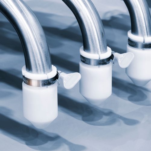 industrial production of bakery products on an assembly line technology and machinery in the food factory