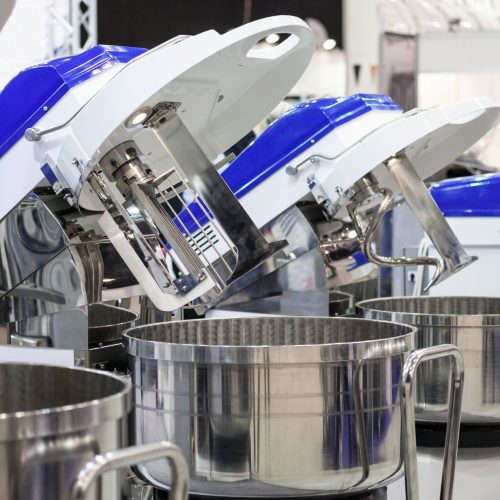 Industrial machines in a confectionery food factory